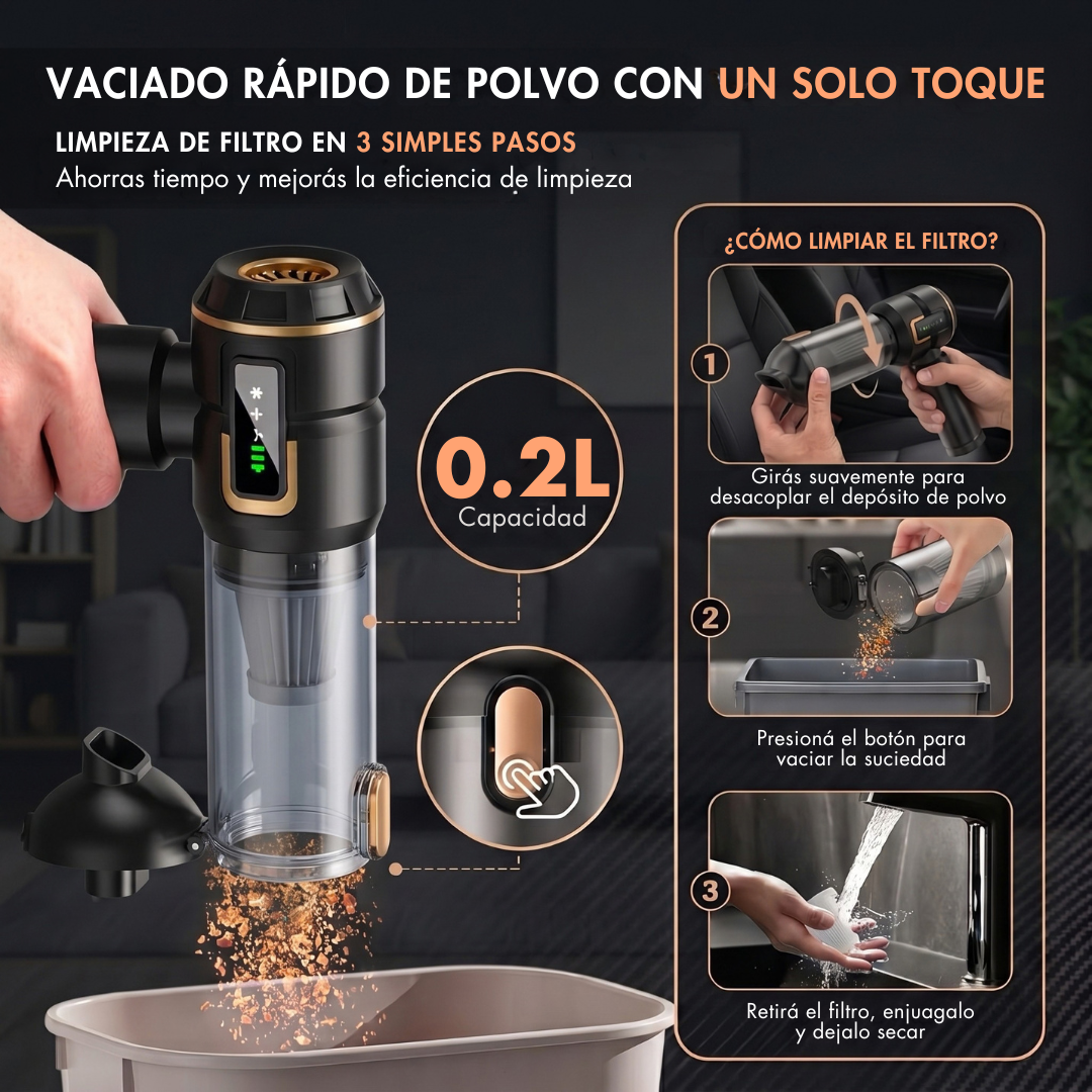 Aspiradora y Sopladora Portátil Inalámbrica